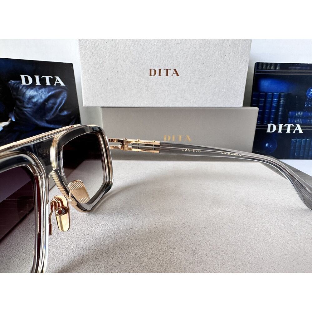 DITA Sunglasses LXN-EVO DTS403-A-02 Crystal Grey White Gold Blue Flash Mirror - Picture 9 of 11